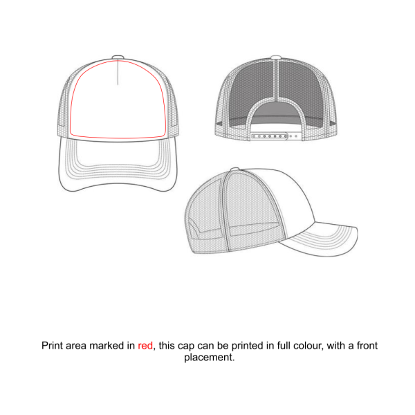 Personalized Cap Printing_5 Panel Trucker Cap with soft mesh - Image 3