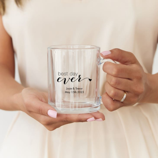 Personalized Mug Glass with colour handle